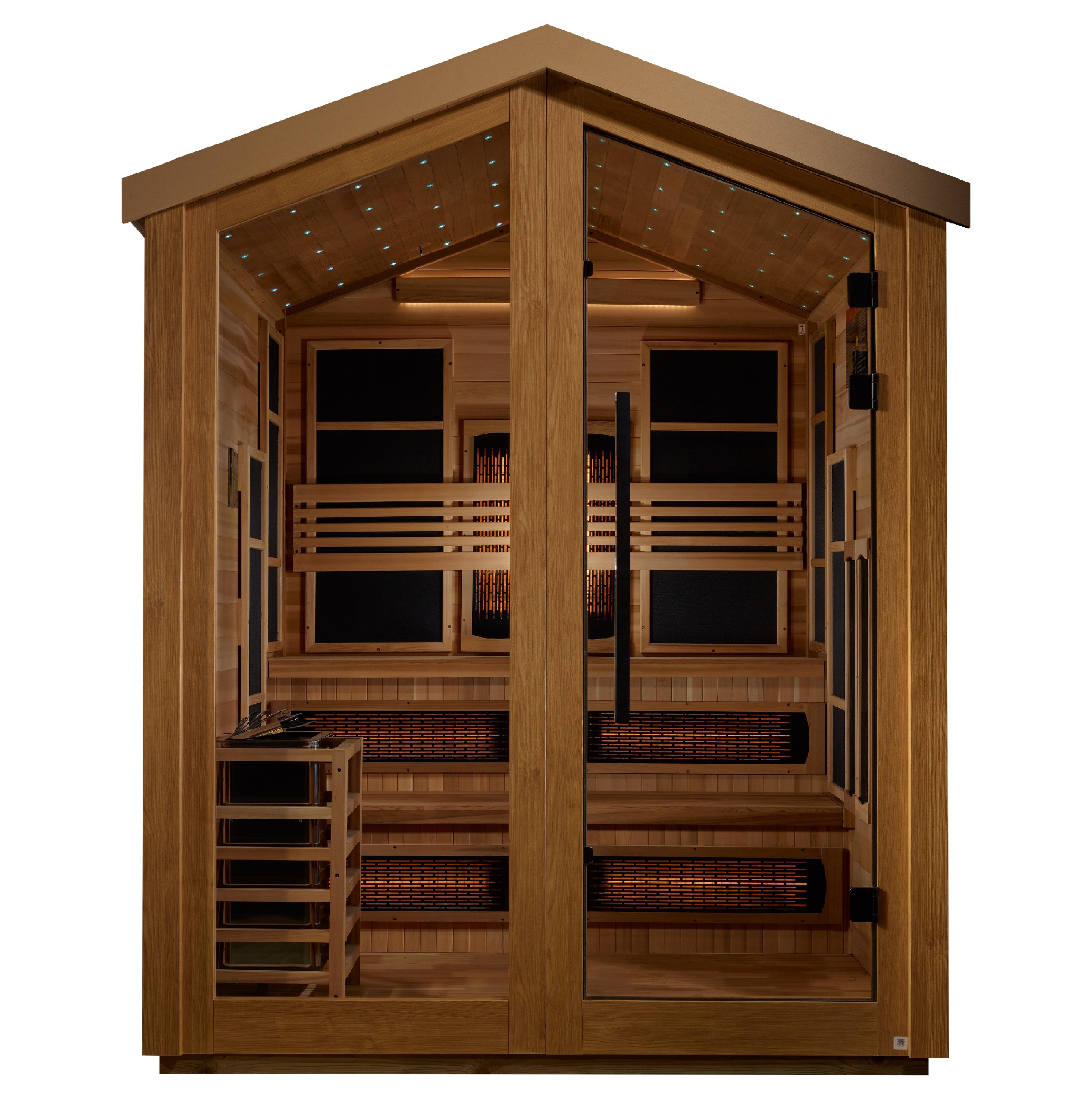 Golden Designs "Kaskinen" 6-Person Hybrid PureTech™ Full Spectrum IR or Traditional Stove Outdoor Sauna