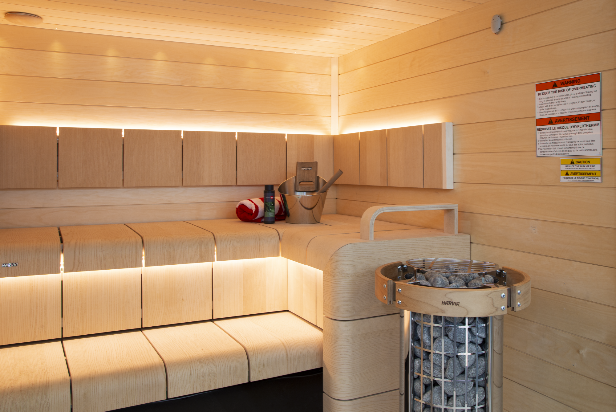 Harvia Cilindro Half Series 8kW Stainless Steel Sauna Heater at 240V 1PH with Built-In Time and Temperature Controls