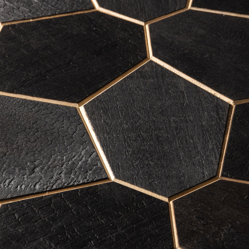 EmotionWood Hexagon Abachi Yakisugi Wall Panel