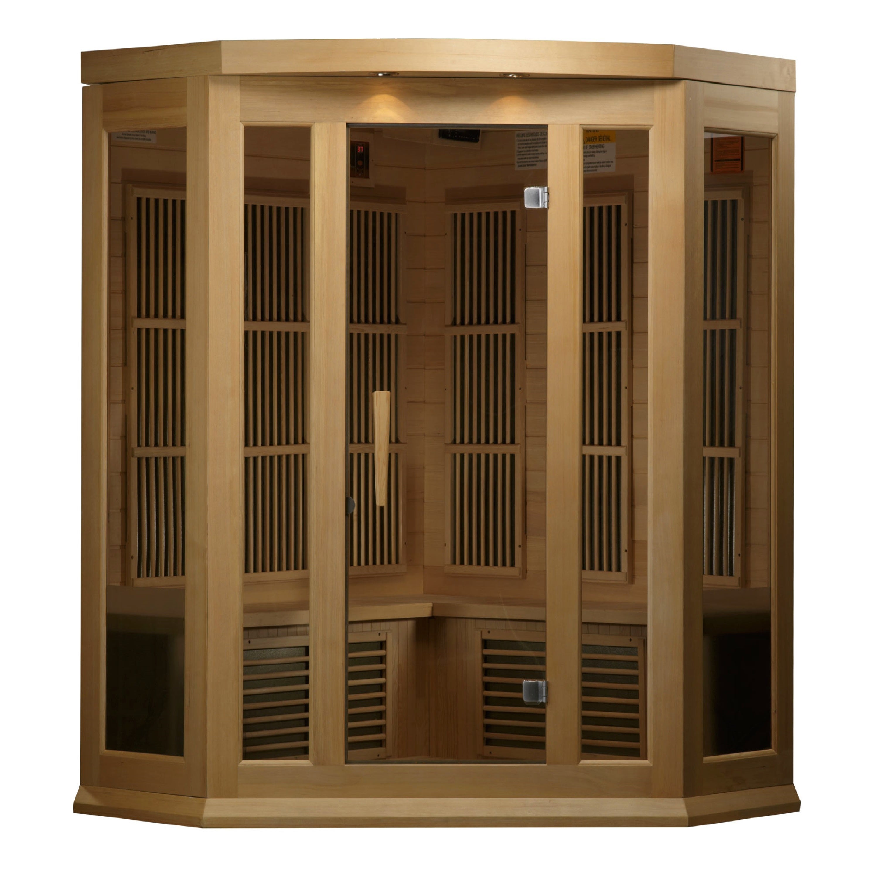 Golden Designs Maxxus 3-Person Corner Low EMF (Under 8MG) FAR Infrared Sauna