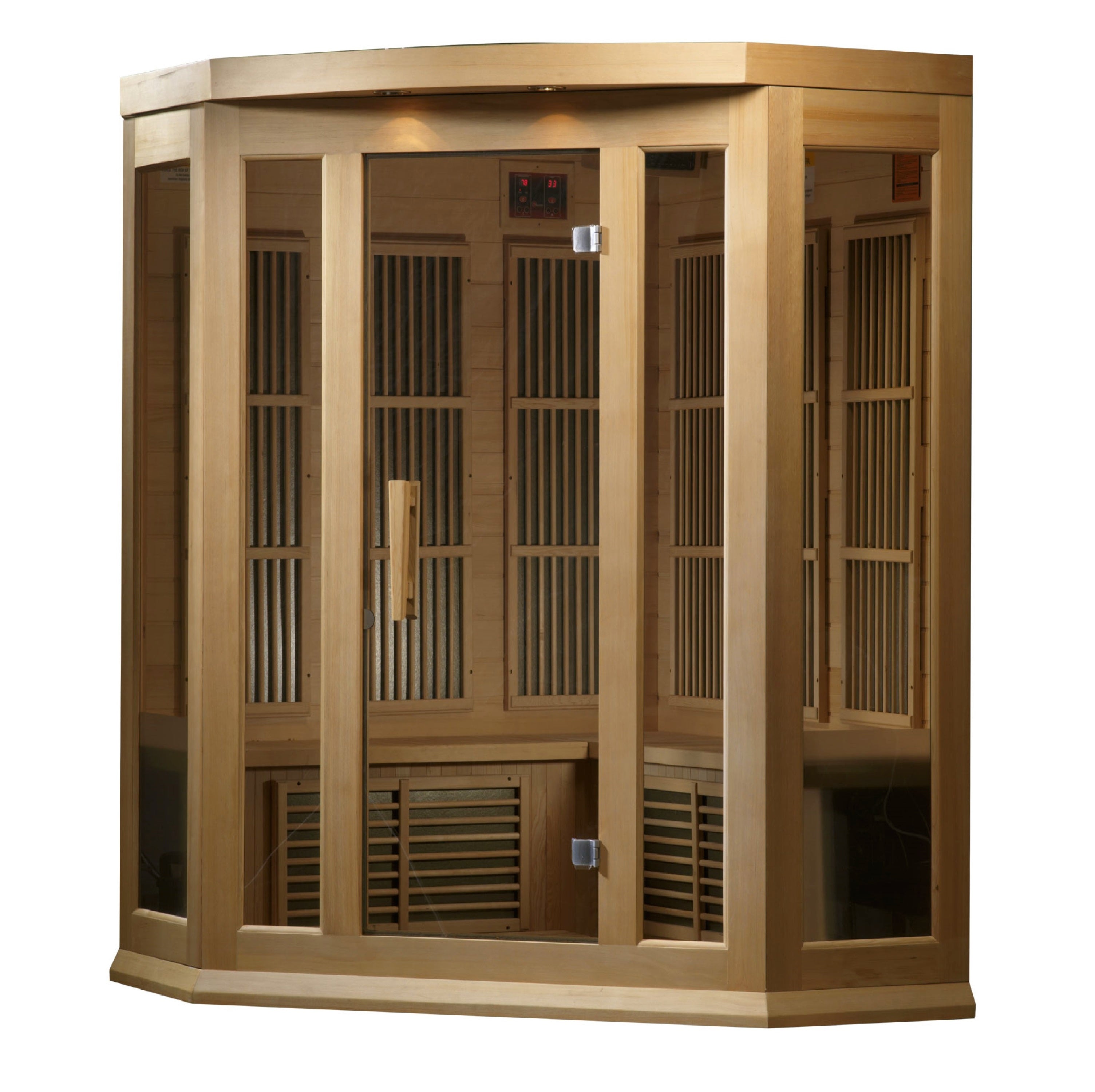 Golden Designs Maxxus 3-Person Corner Low EMF (Under 8MG) FAR Infrared Sauna