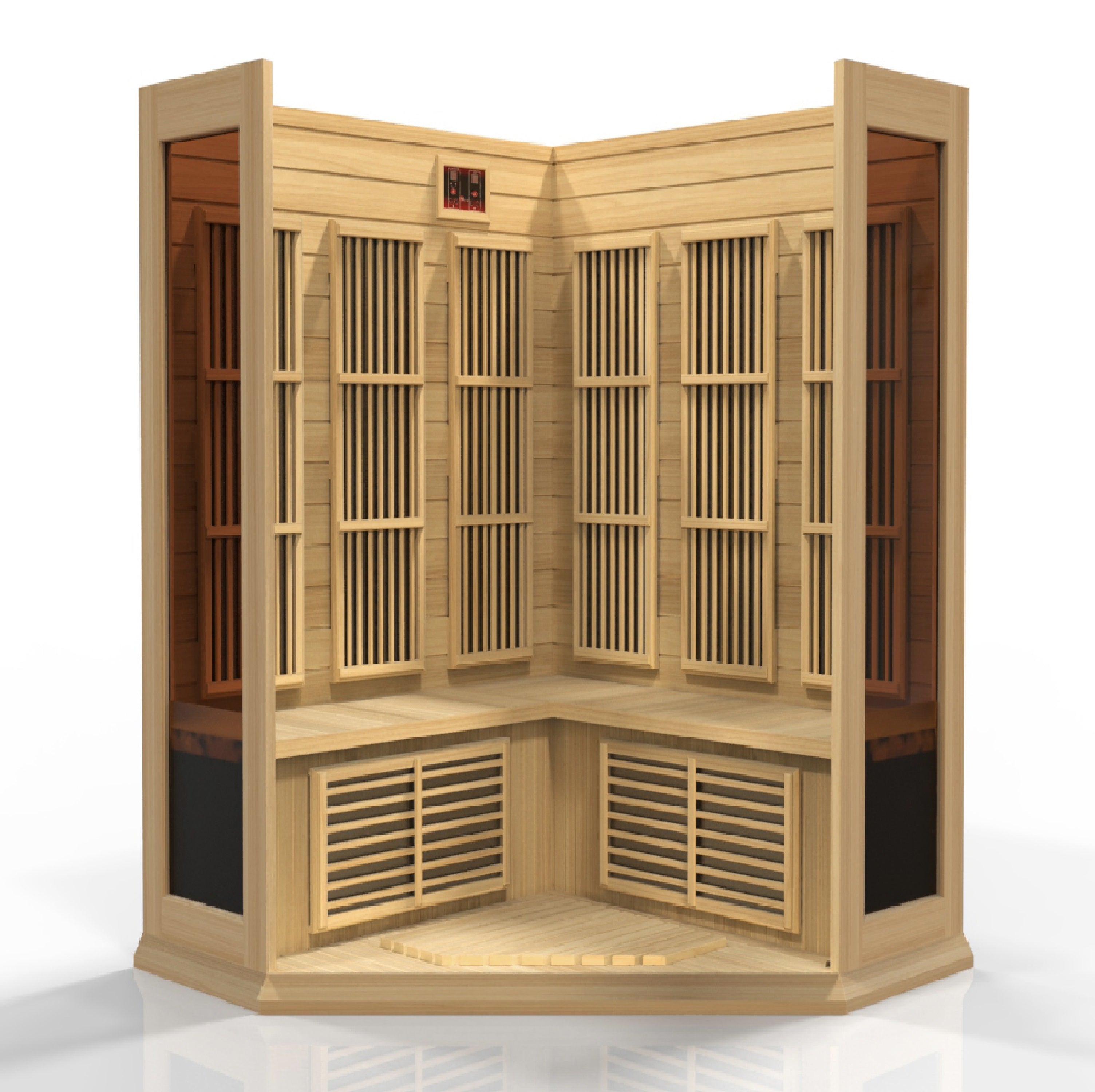 Golden Designs Maxxus 3-Person Corner Low EMF (Under 8MG) FAR Infrared Sauna