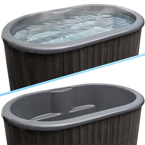 SaunaLife Model S2B Soak Series Home Cold/Hot Immersion Tub | Black Color, Up to 2 Persons