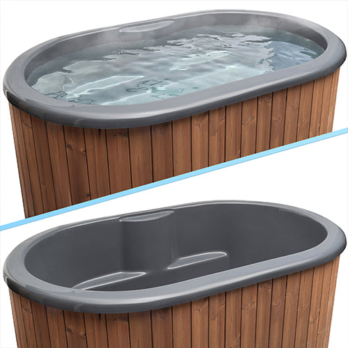 SaunaLife Model S2N Soak Series Home Cold/Hot Immersion Tub | Natural Color, Up to 2 Persons