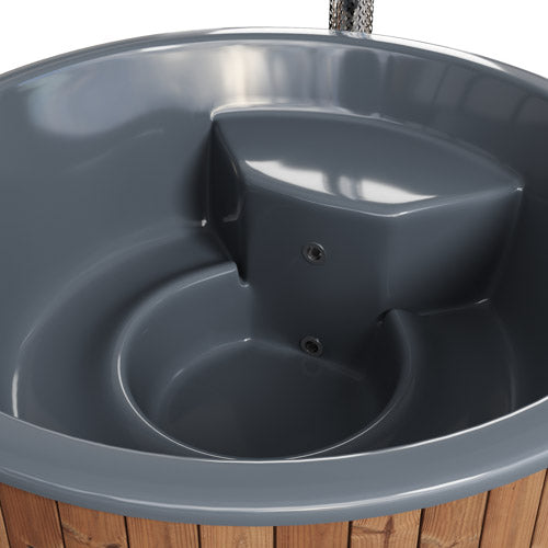 SaunaLife Model S6N Soak Series Home Wood-Burning Hot Tub | Natural Color, Up to 7 Persons