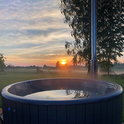 SaunaLife Model S4N Soak Series Home Wood-Burning Hot Tub | Natural Color, Up to 6 Persons