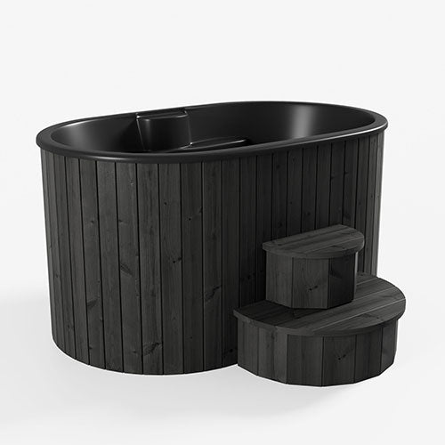 SaunaLife Model S2B Soak Series Home Cold/Hot Immersion Tub | Black Color, Up to 2 Persons