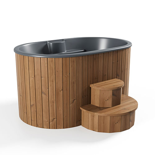 SaunaLife Model S2N Soak Series Home Cold/Hot Immersion Tub | Natural Color, Up to 2 Persons