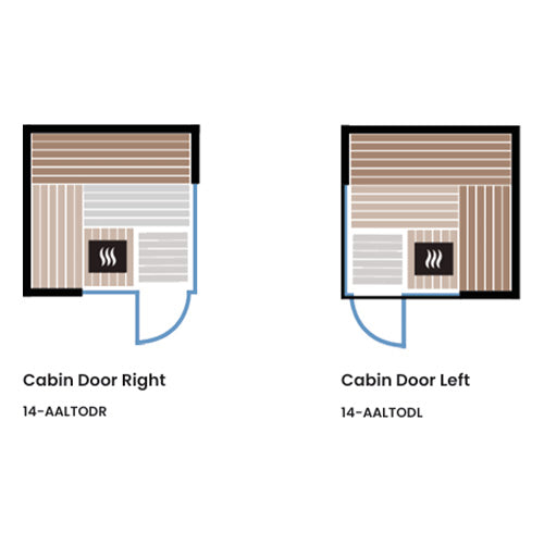 ThermaSol Aalto Sauna Cabin | Indoor Sauna, Right Door, Transparent Glass with Virta 9kW Heater & CX45 Digital Control