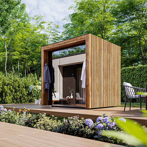 ThermaSol Fortis Sauna Cabin | Outdoor Sauna, Left Door, Dark Grey Glass with Virta 8kW Heater & CX45 Digital Control