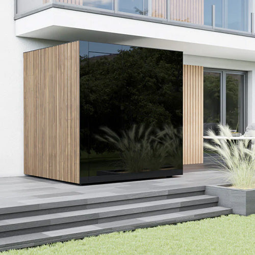 ThermaSol Spectra Sauna Cabin | Outdoor Sauna, Dark Grey Glass with Virta 8kW Heater & CX45 Digital Control