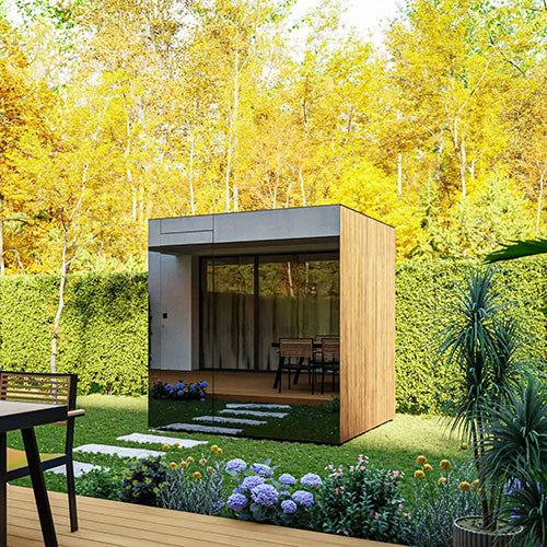 ThermaSol Spectra Sauna Cabin | Outdoor Sauna, Dark Grey Glass with Virta 8kW Heater & CX45 Digital Control
