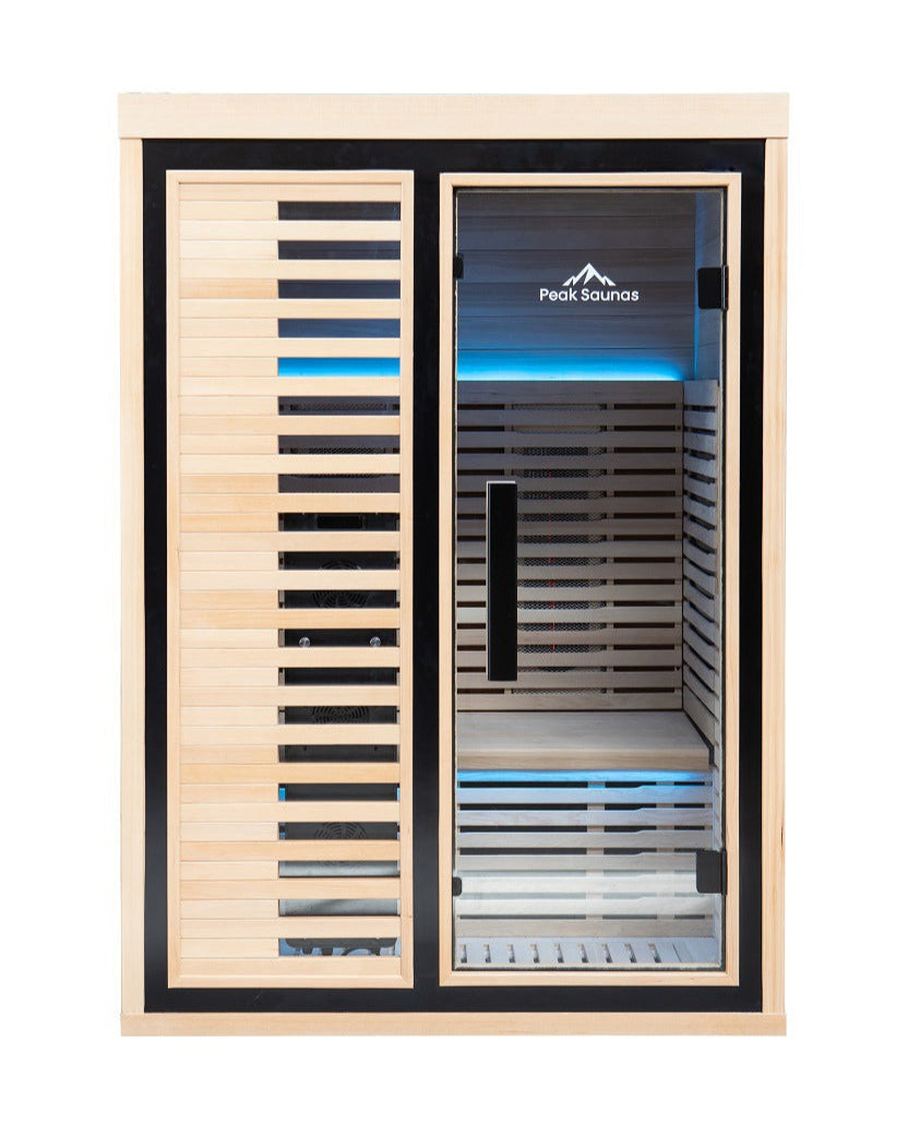 Peak Saunas Everest 2-Person Full Spectrum Infrared Sauna with Built-In XL Medical-Grade Red Light Therapy & Smart WiFi App Control