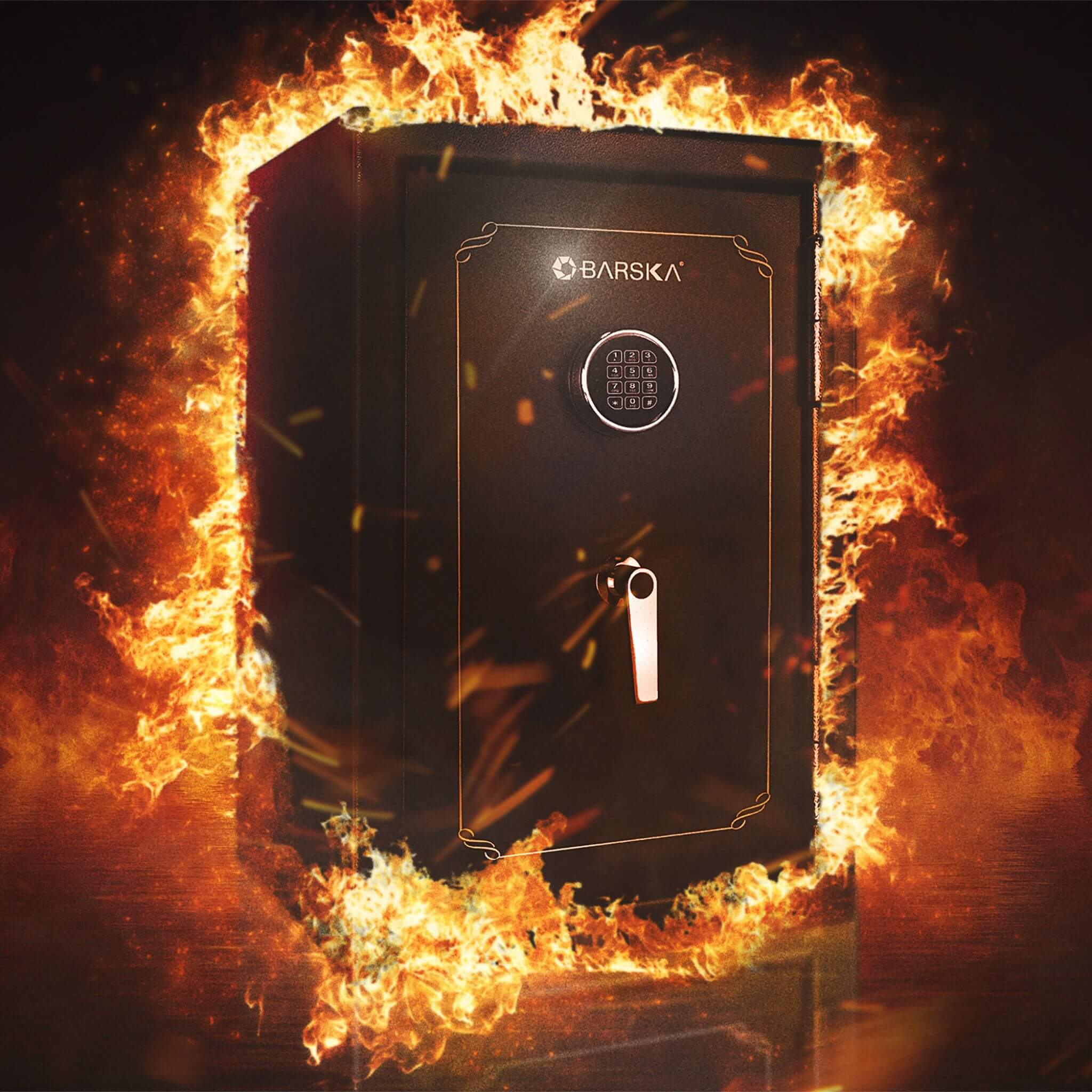 Barska 4.39 CF Heavy-Duty Steel Fireproof Safe Vault With Digital Keypad (SAK51786)