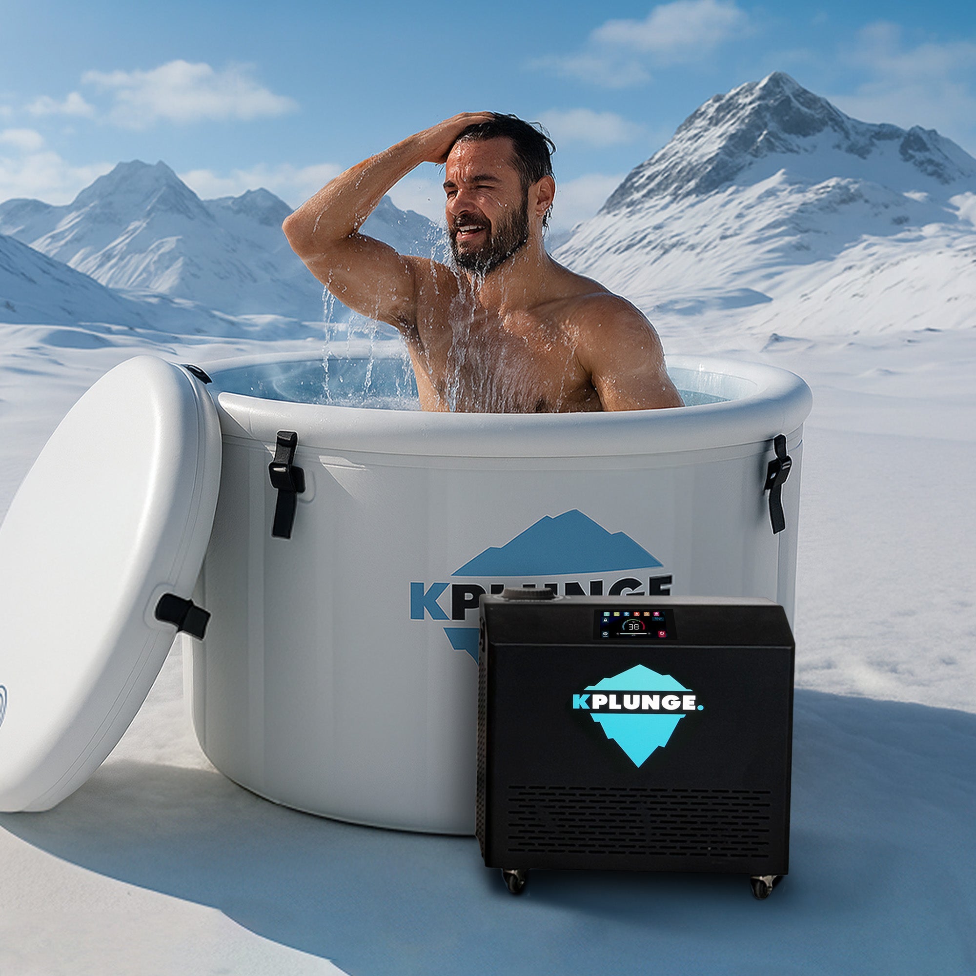 Gale Cold Plunge Chiller and Heater in Black with Cooling and Heating, WiFi App Control, and Filter