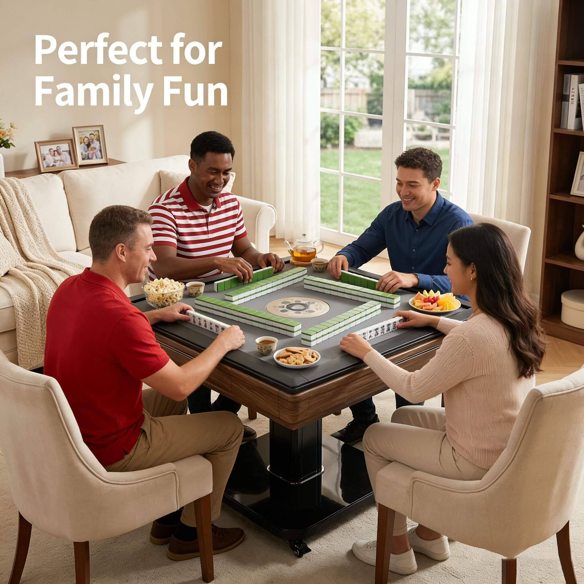 Foldable Automatic Mahjong Table With Wheels And Hard Cover (SAK63158)