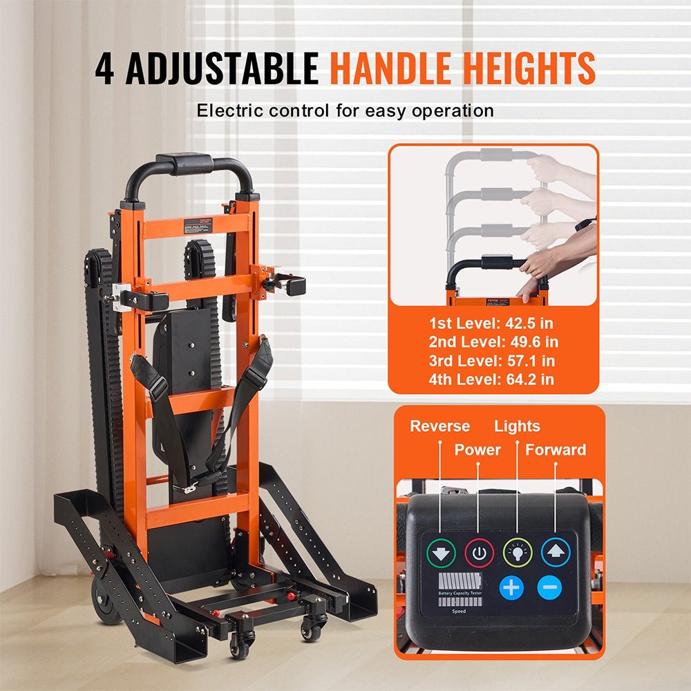 Heavy Duty Premium Electric Folding Stair Climbing Wheelchair Hand Truck Dolly, 450LBS (SAK23175)