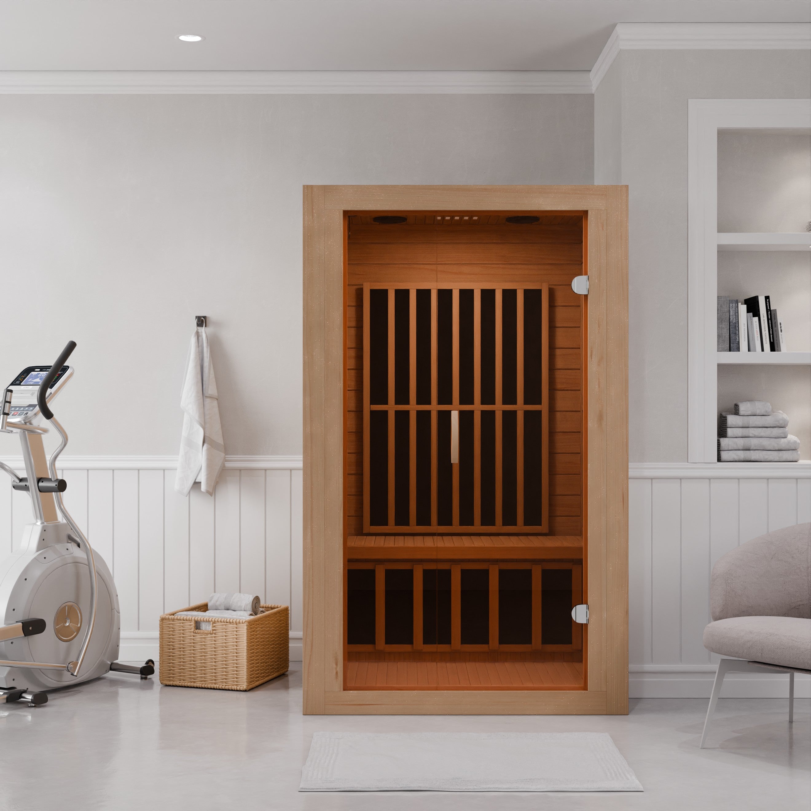 Viti 2-Person Indoor FAR Infrared Sauna – Hemlock Wood Carbon Heater with LED Touch Control