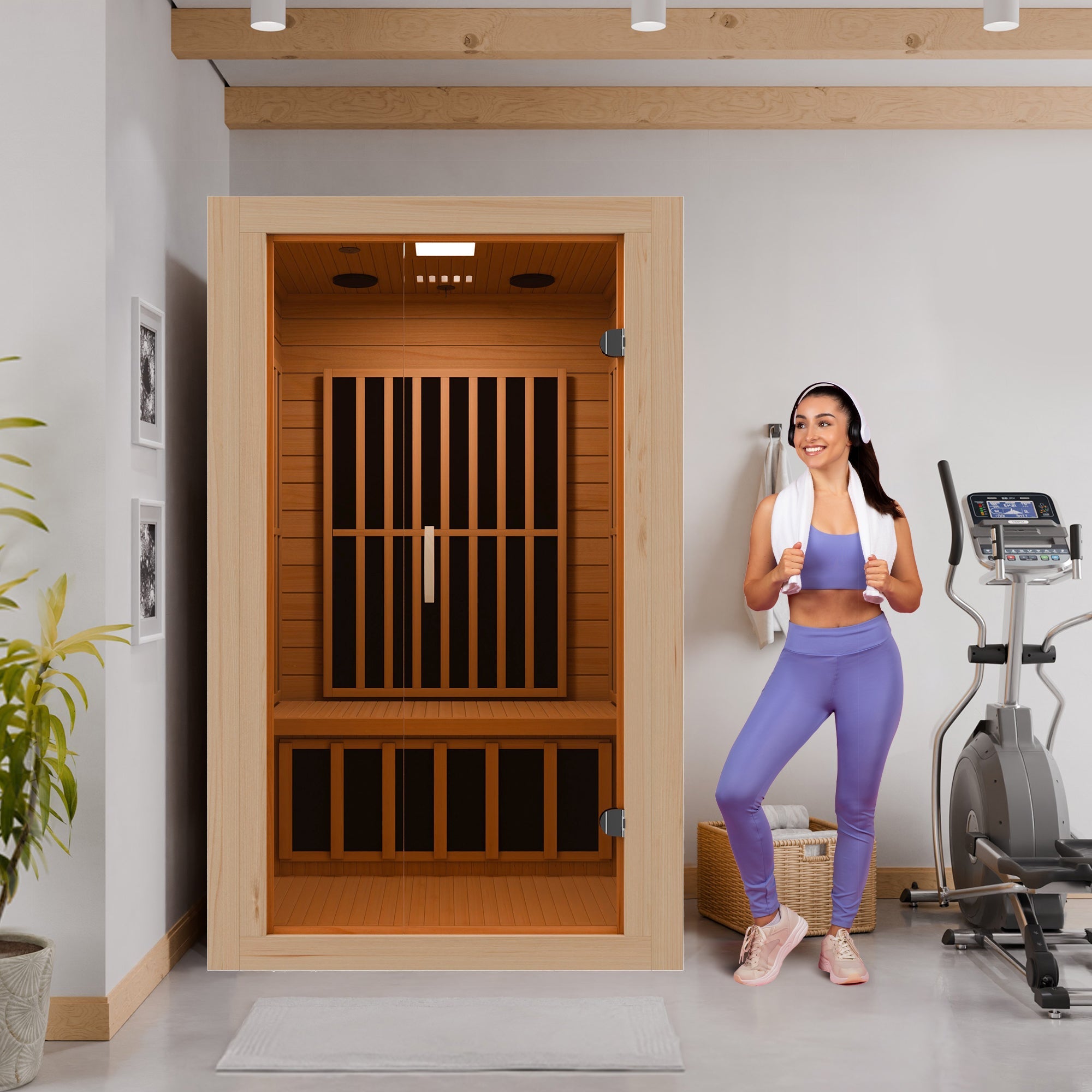 Viti 2-Person Indoor FAR Infrared Sauna – Hemlock Wood Carbon Heater with LED Touch Control