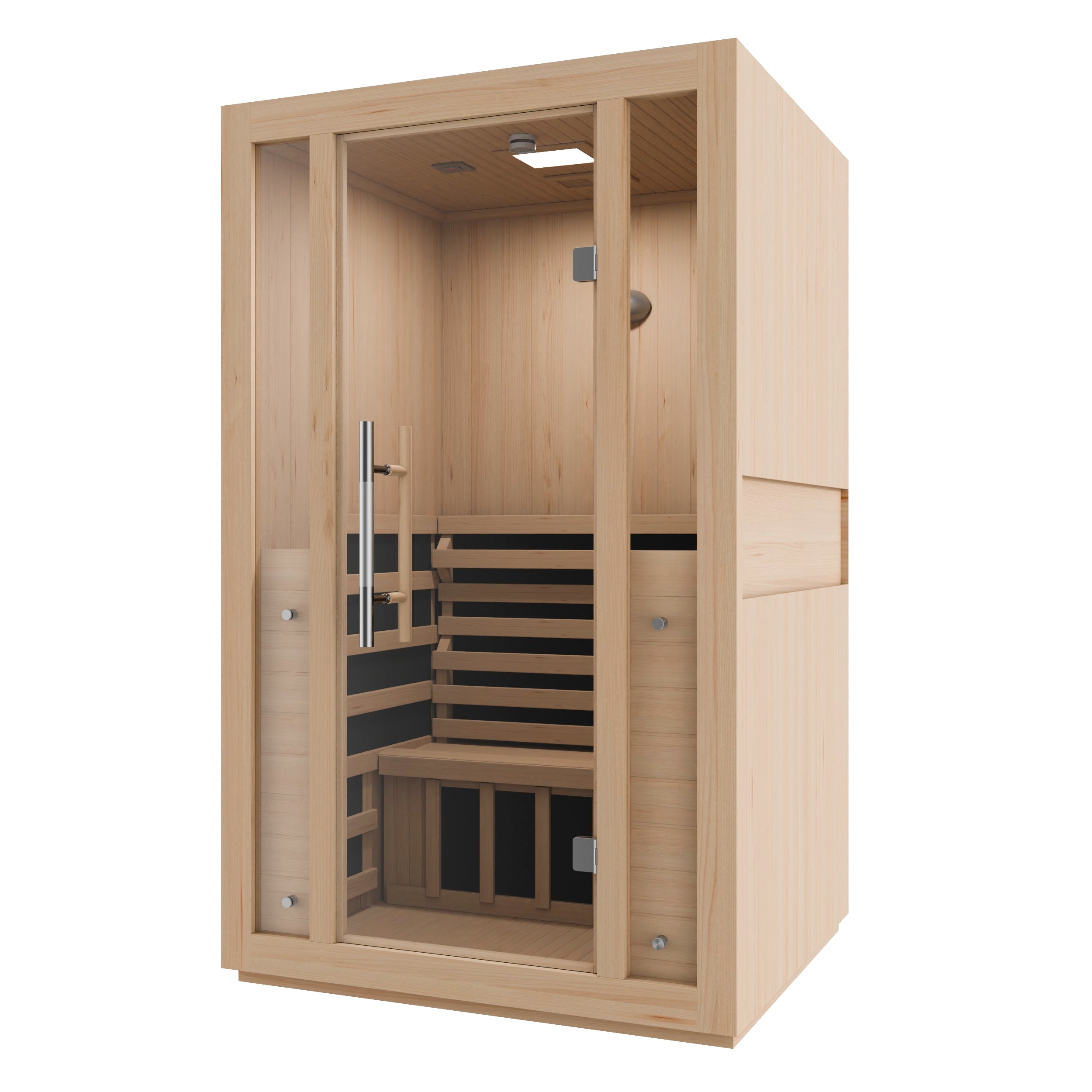 Fiji 2-Person Indoor FAR Infrared Sauna – Hemlock Wood with Carbon Heating Panels & LED Control System