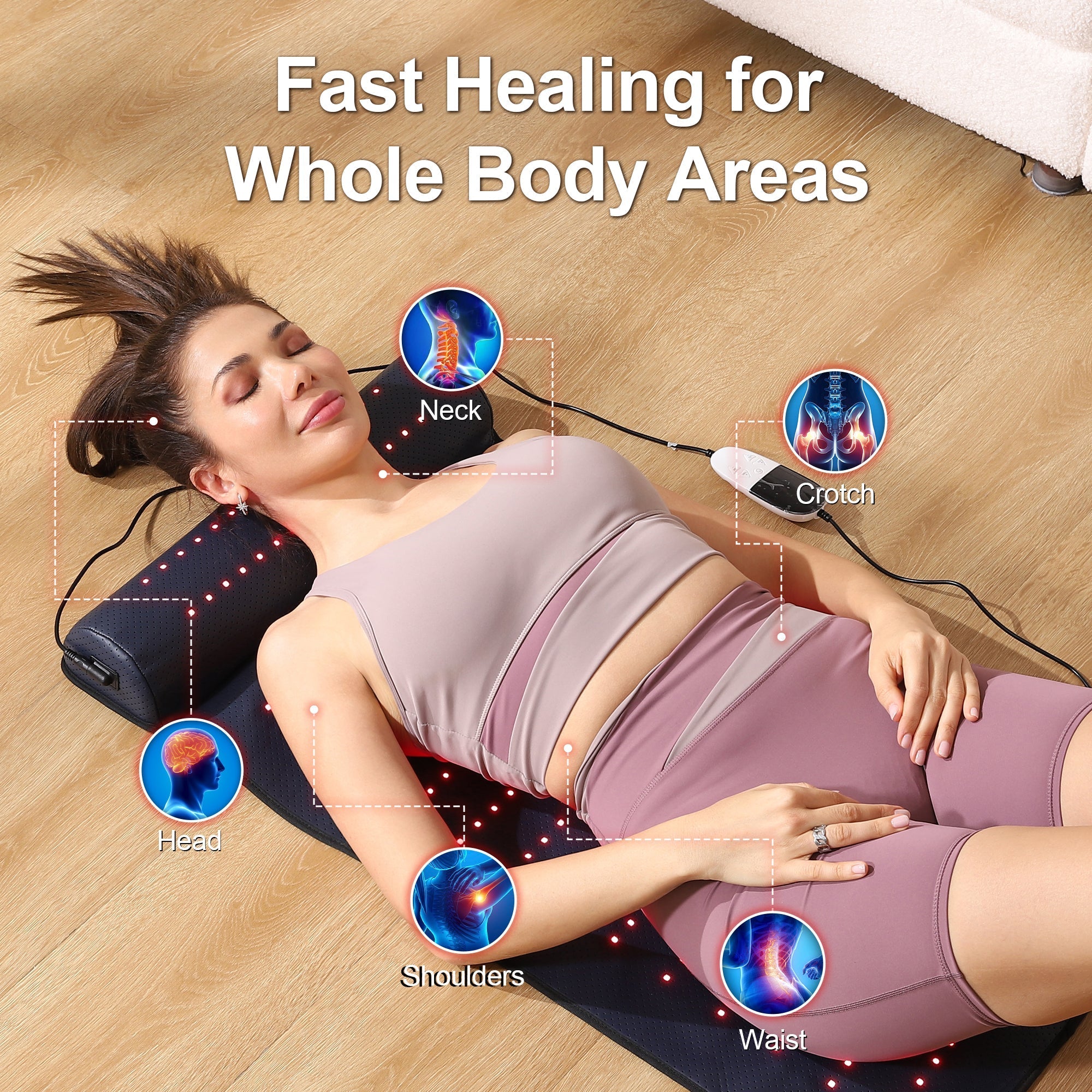 LUMYHEALTH™ Leather Red Light Therapy Mat with Neck Support