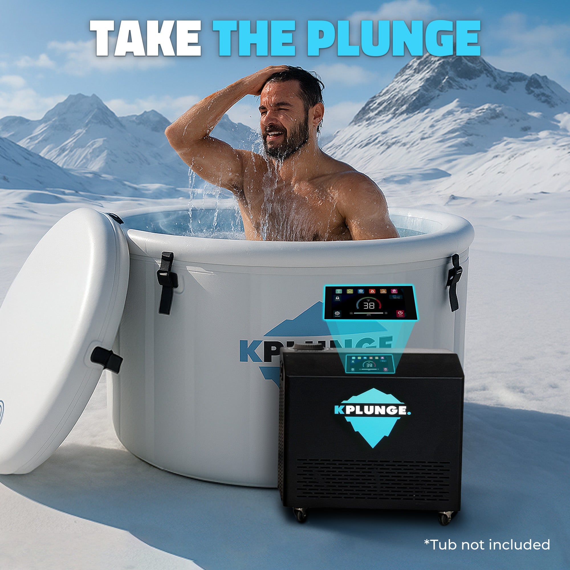 Gale Cold Plunge Chiller and Heater in Black with Cooling and Heating, WiFi App Control, and Filter