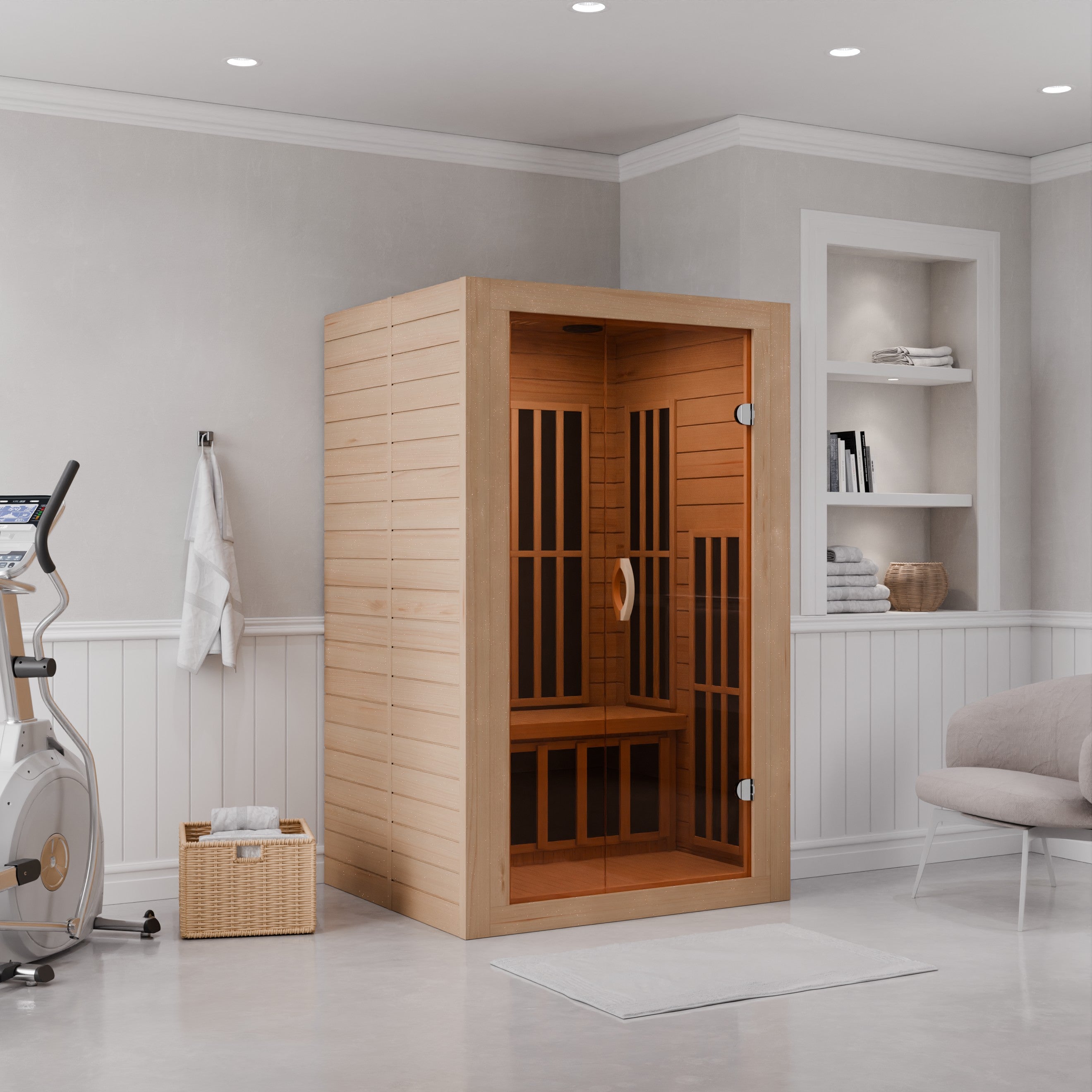 Viti 2-Person Indoor FAR Infrared Sauna – Hemlock Wood Carbon Heater with LED Touch Control