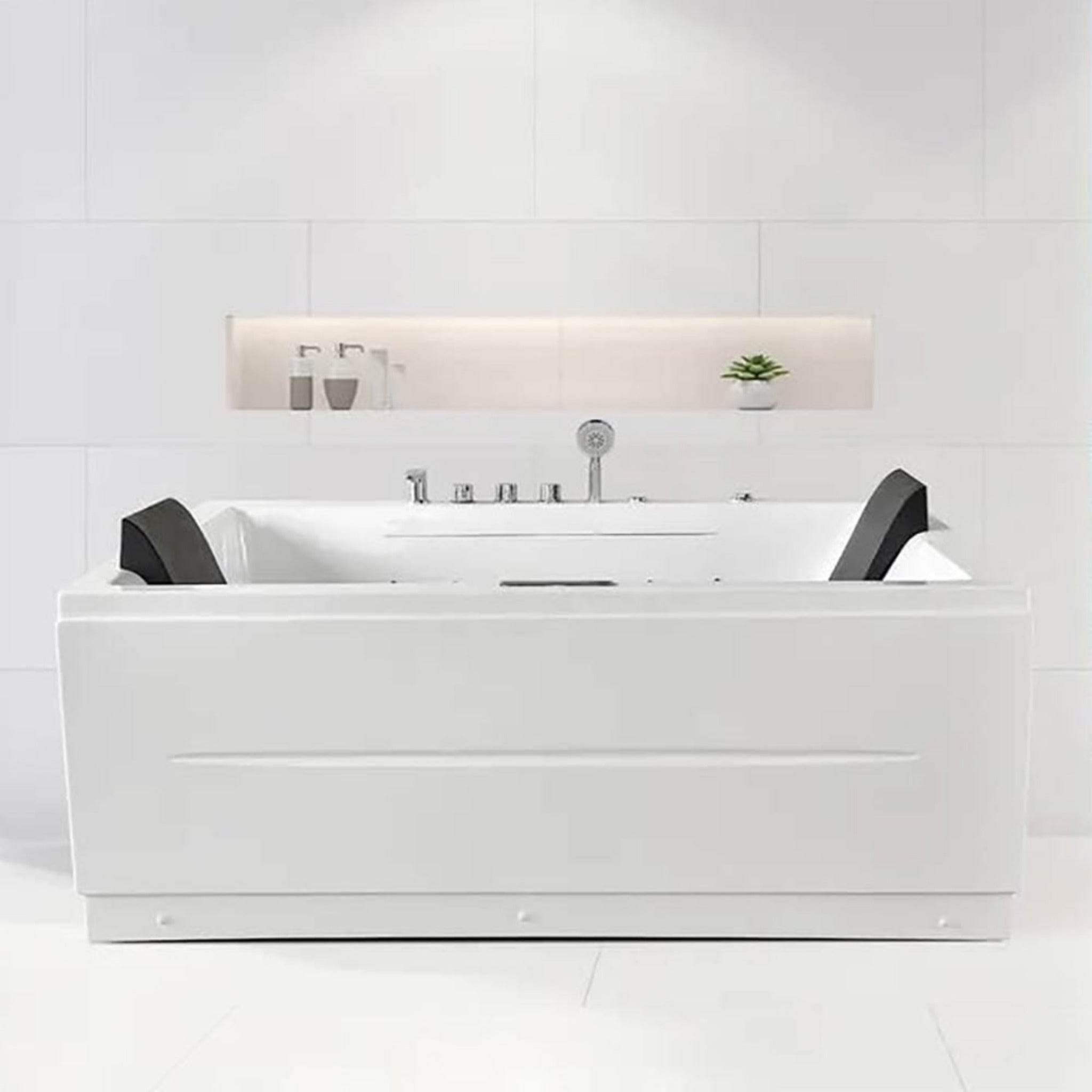 Alora Premium 71-Inch Modern Acrylic Soaking Bathtub With Bubble Jets And LED Lighting (SAK26415)