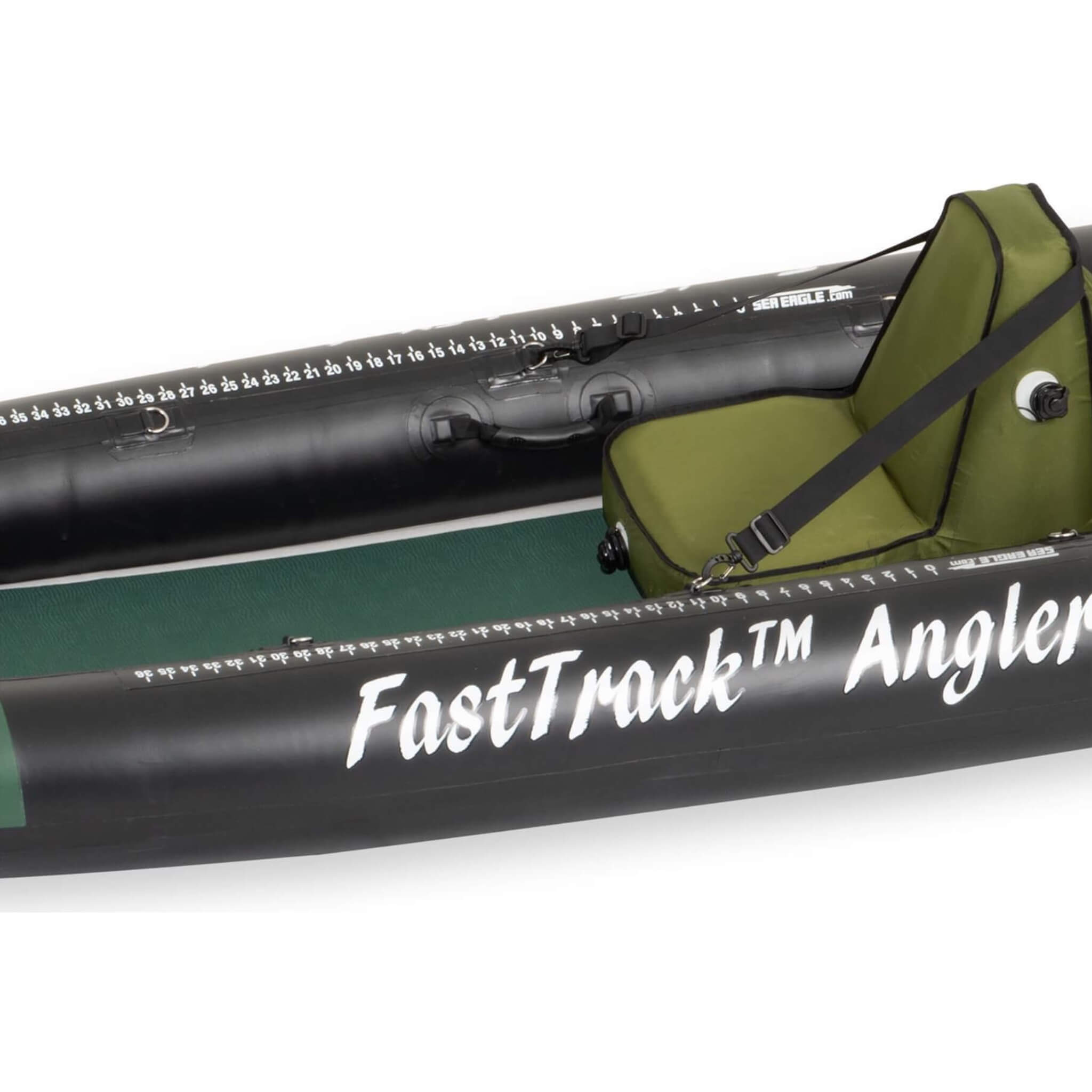 Sea Eagle 385FTA FastTrack 2- Persons Angler Inflatable Hunter Green Fishing Kayak, 12FT [385FTAK] (SAK80139)