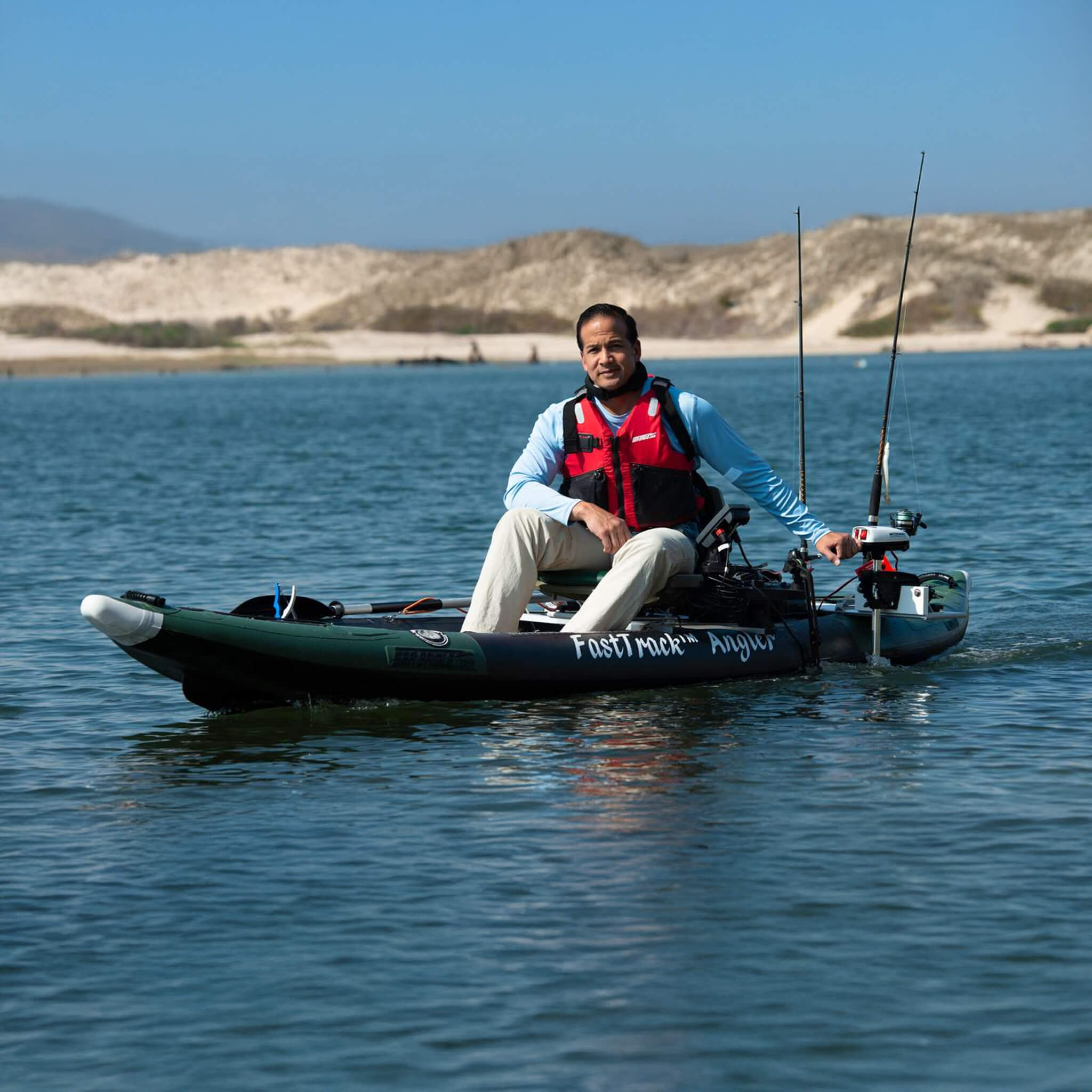 Sea Eagle 385FTA FastTrack 2- Persons Angler Inflatable Hunter Green Fishing Kayak, 12FT [385FTAK] (SAK80139)