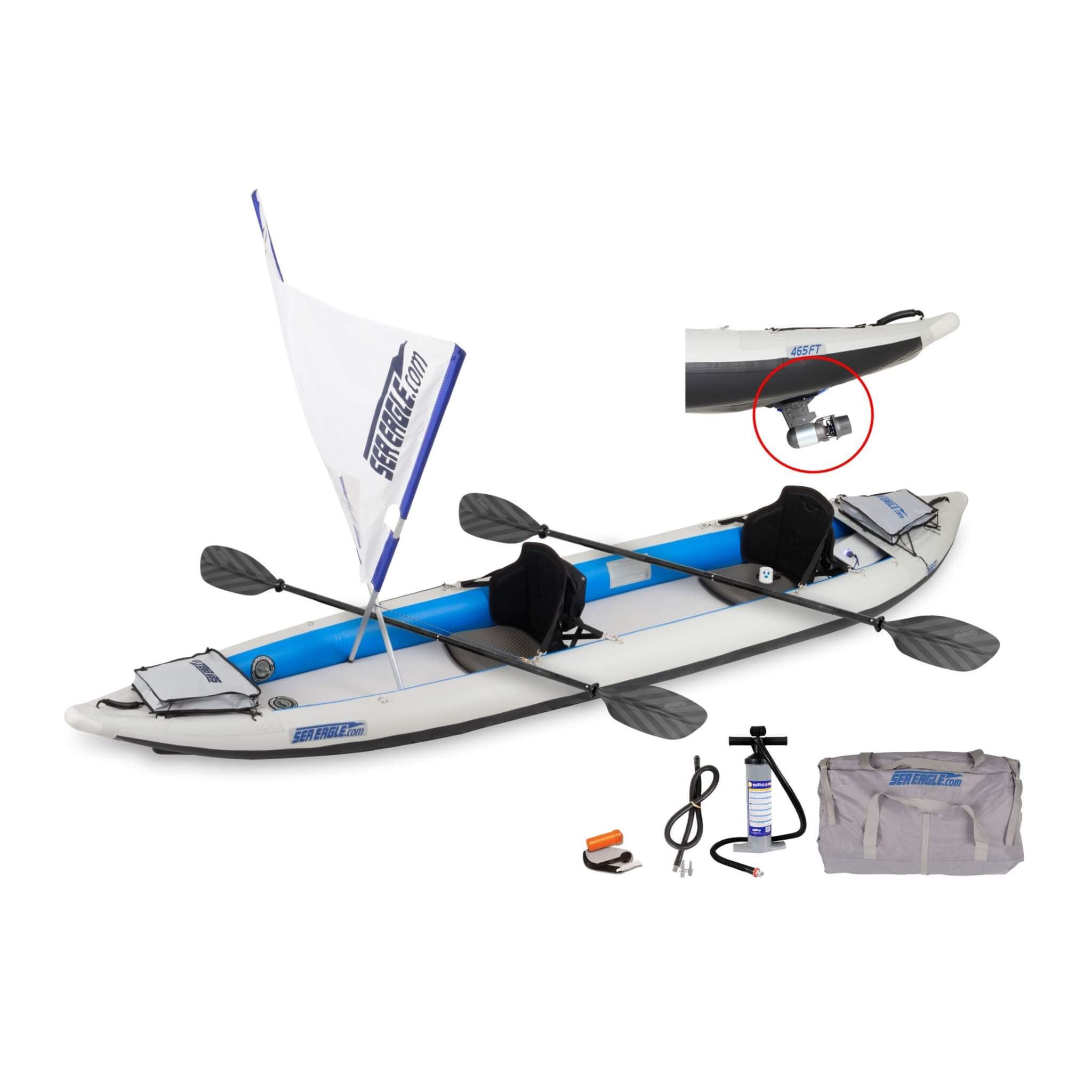 Sea Eagle 465FT FastTrack 3-Person UltraLight Weight Inflatable Kayak, 15FT [465FTK] (SAK96507)