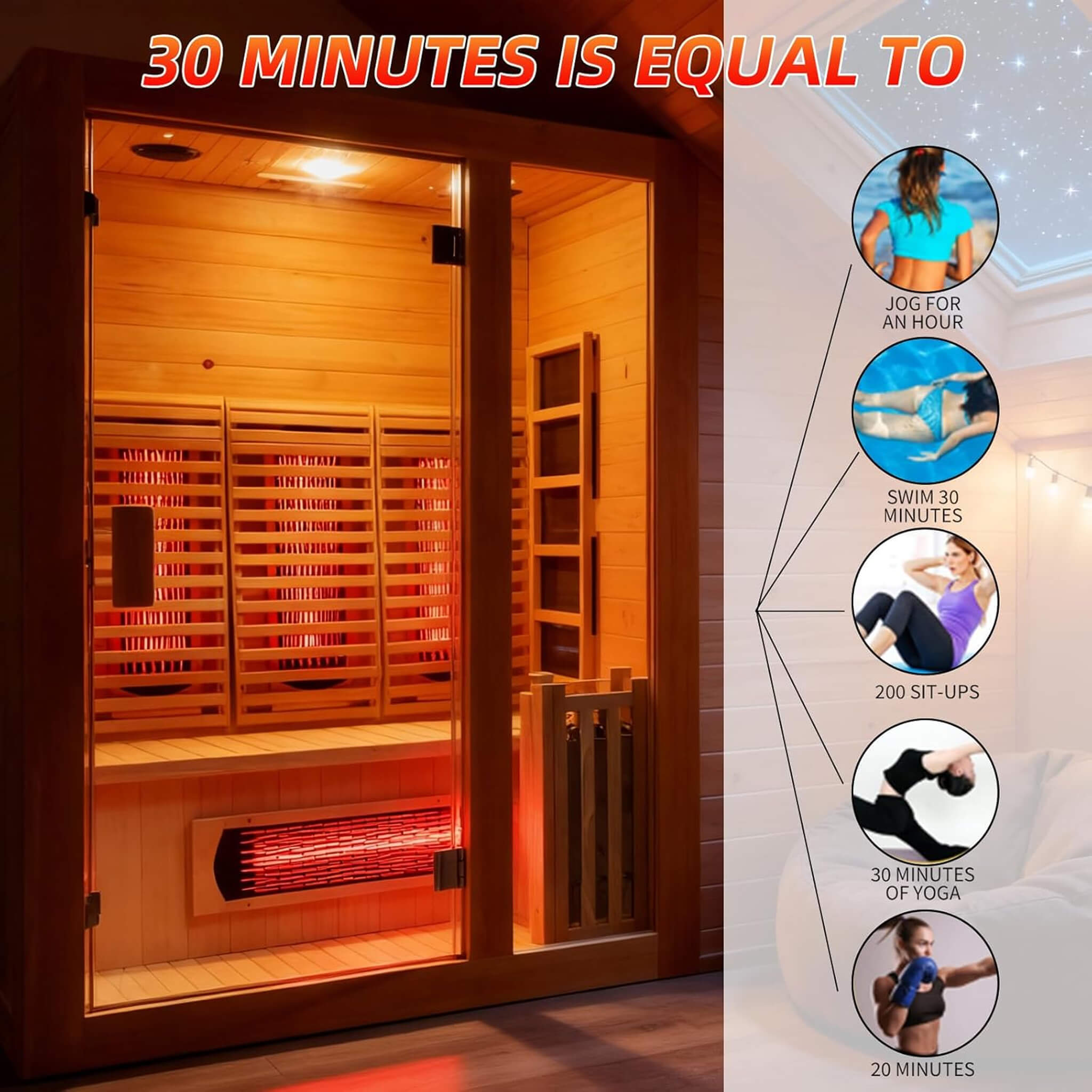 Rövia Luma 2-Person Indoor Hybrid Sauna Room With Infrared And Steam Heaters (SAK83750)