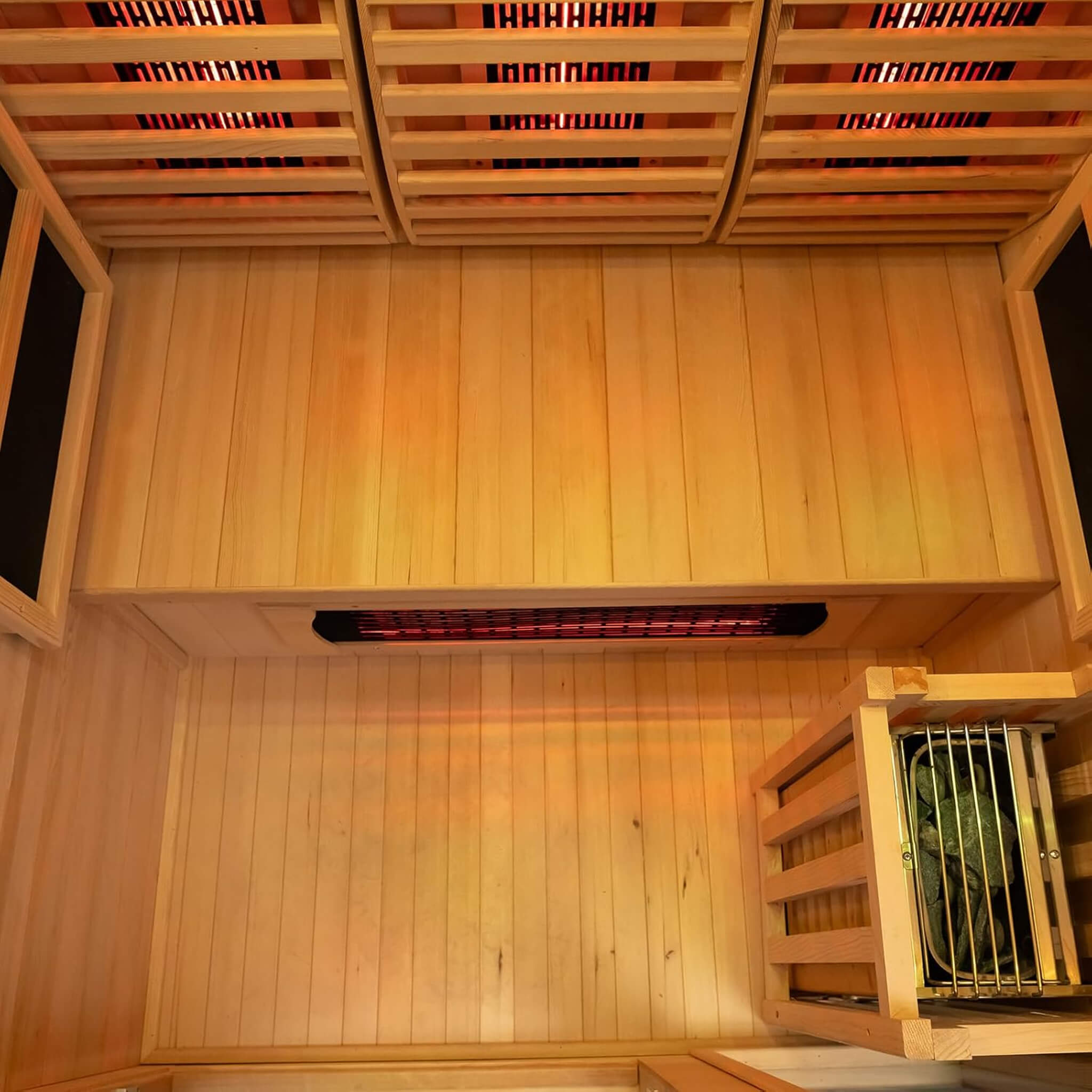 Rövia Luma 2-Person Indoor Hybrid Sauna Room With Infrared And Steam Heaters (SAK83750)