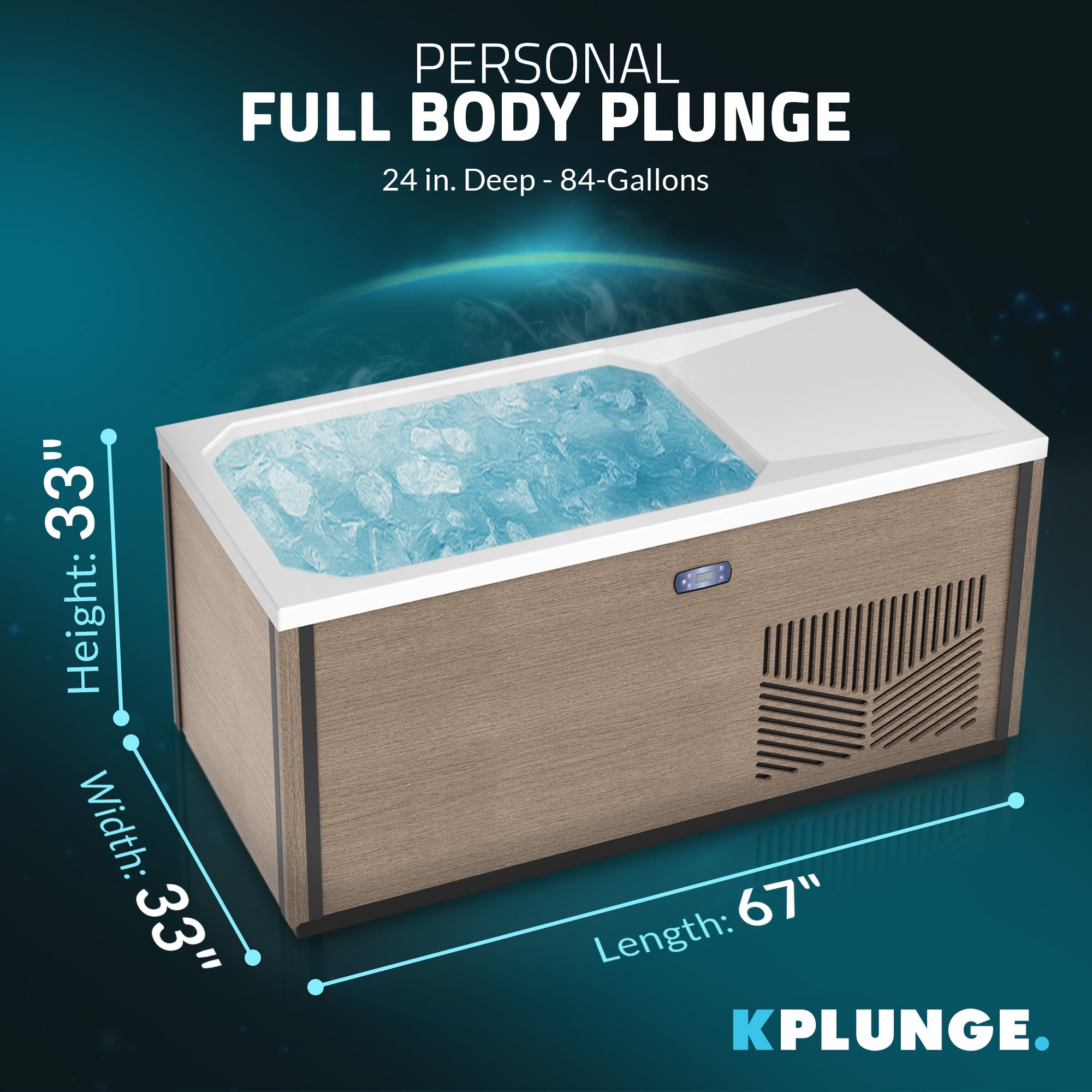 Iroquois 67 in. 1-Person Mono-Jet All-in-One Cold Plunge Ice Bath/Hot Tub with Built-in Chiller/Heater in Chestnut